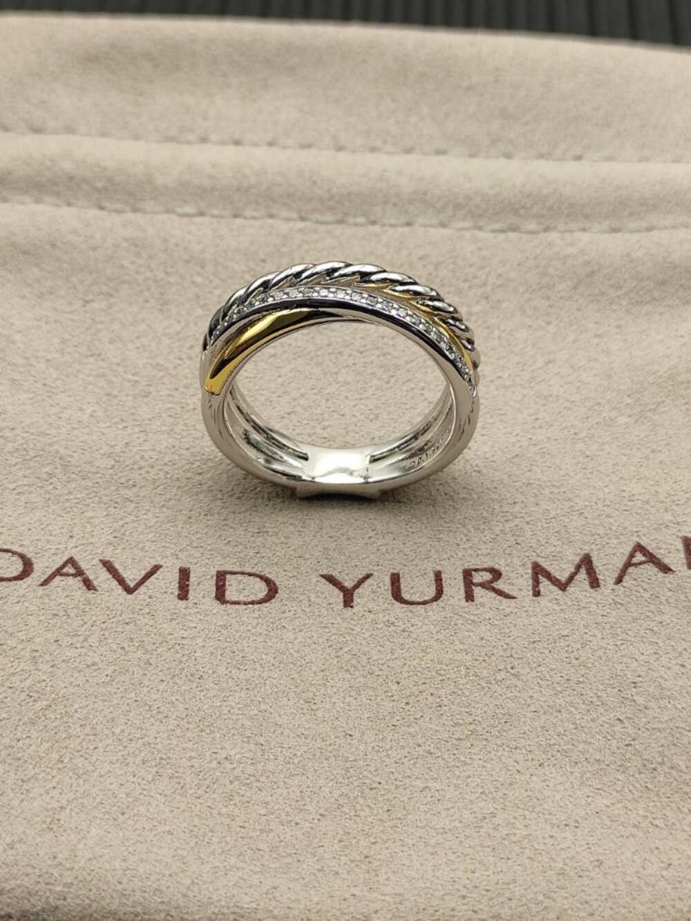 David Yurman 925 Silver Rings with Original Pouch